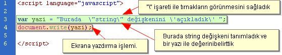 Değişken Tanımlamaları, Operat&ouml;rler