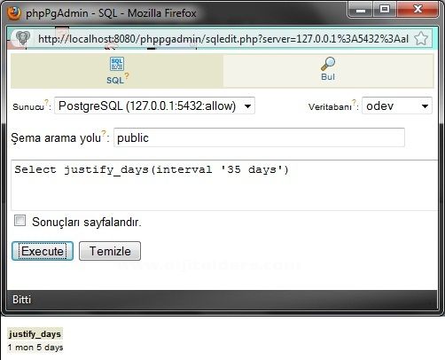 Postgressql Veri Tabanında Date-time
Fonksiyonları