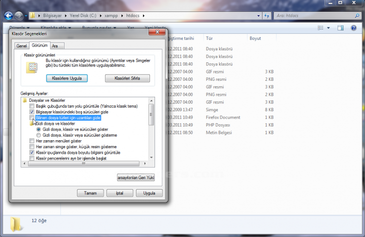 Xampp Kurulumu